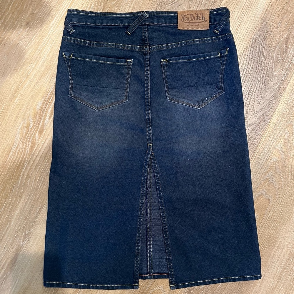 VON DUTCH denim midi skirt